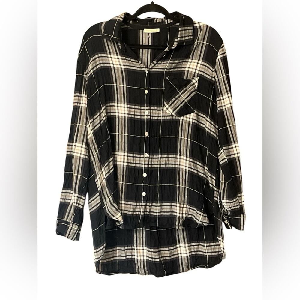 Lovestitch Womens Plaid Long Sleeve Button Up Shirt NWOT